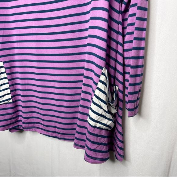 MATILDA JANE / No Limitations purple striped pocket tunic top / S - Picture 4 of 7